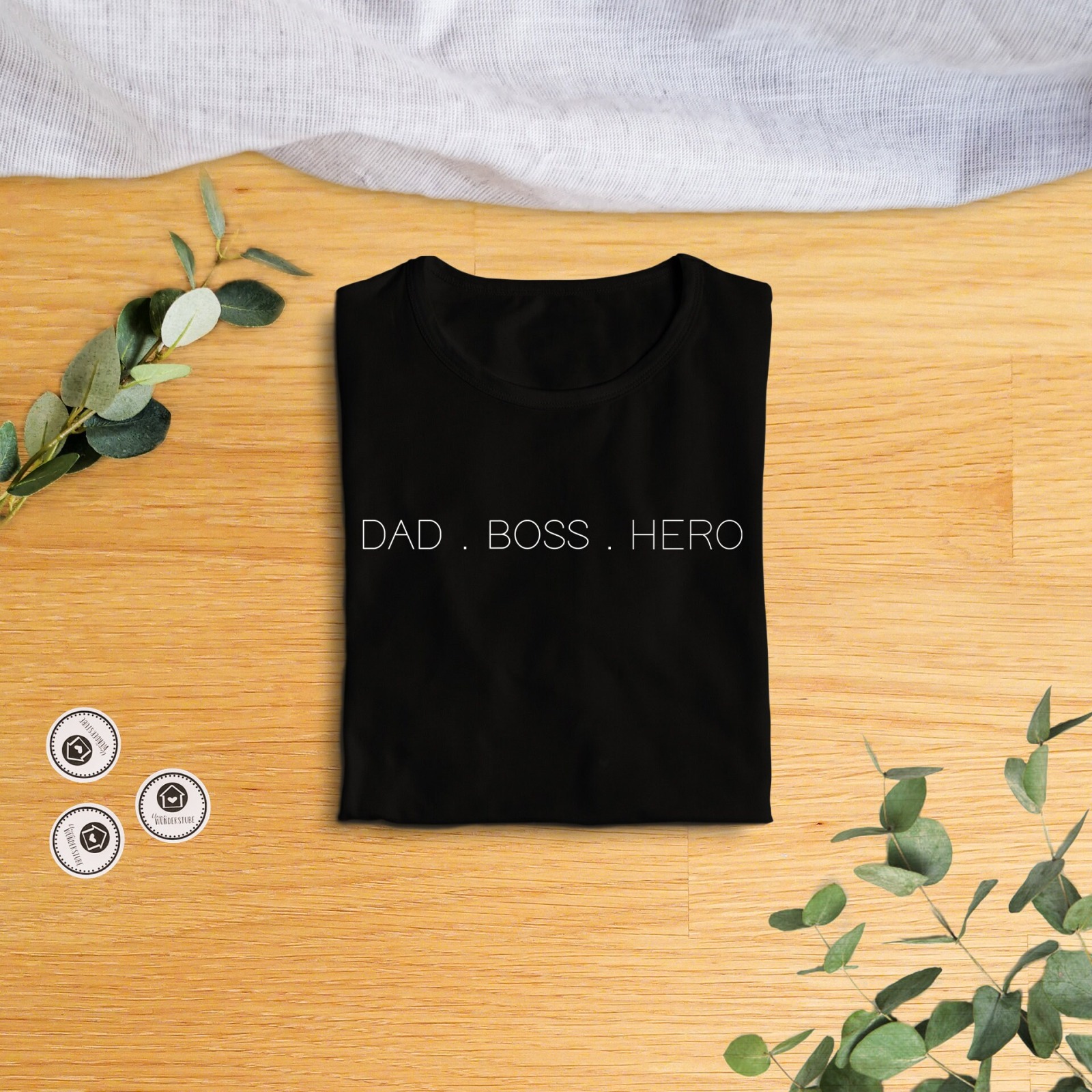 T Shirt | BioBaumwolle | Dad Boss Hero Papa Spruch Vatertag Ehemann 2