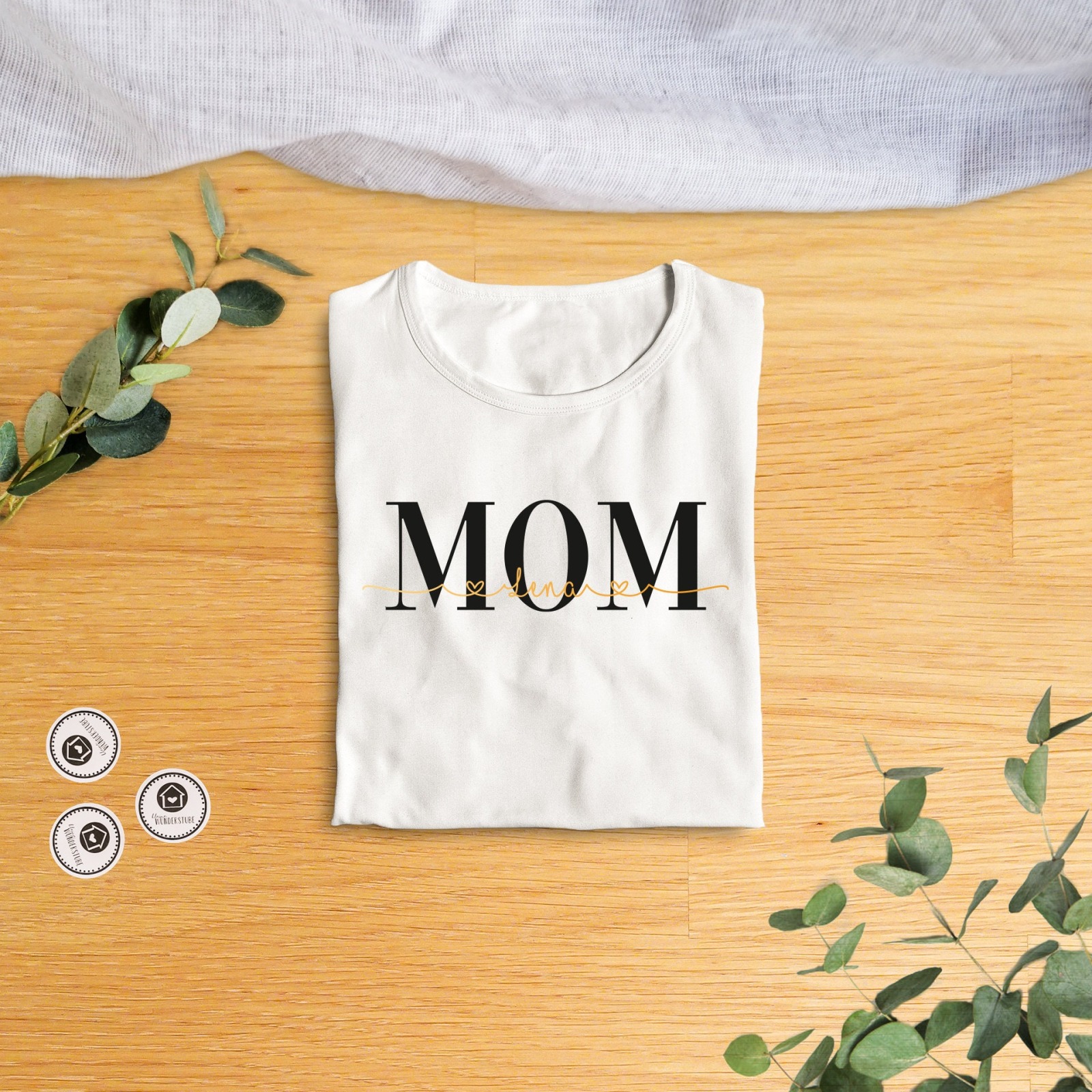 T Shirt | BioBaumwolle | Mom+Kindernamen, Mama, Beste Freundin, Spruch, personalisiert, Muttertagsge