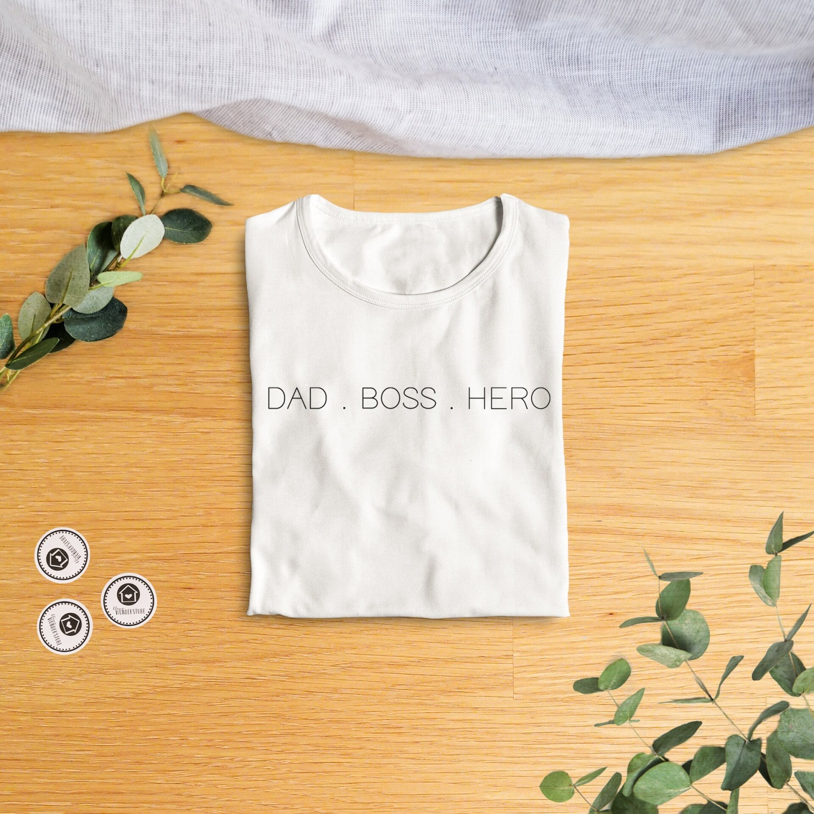 T Shirt | BioBaumwolle | Dad Boss Hero Papa Spruch Vatertag Ehemann
