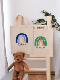 Kindertasche Regenbogen, Stoffbeutel Kindergarten, Stofftasche personalisiert, Turnbeutel,