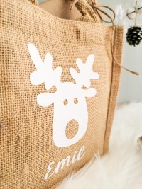 Personalisierte Geschenktasche für Weihnachten | Kindertasche mit weihnachtlichem Motiv 2