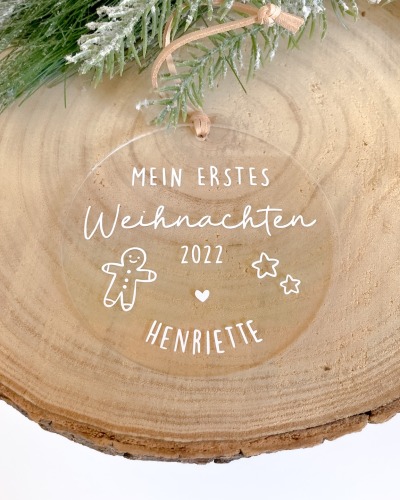 Personalisierter Weihnachtsbaumanhänger aus Acryl Geschenkanhänger für Weihnachten