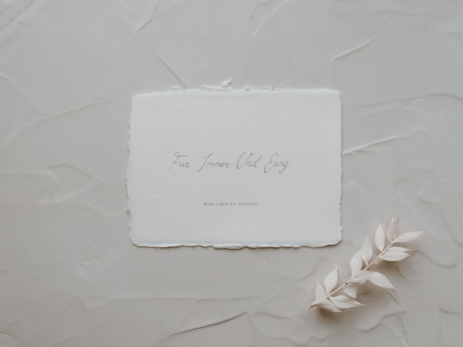 Glückwunschkarte zur Hochzeit Für immer Und ewig I Handgeschöpftes Papier