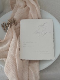 Karte oh baby für Table Setting I Baby Party I Individuell I Minimalistisches Design 2