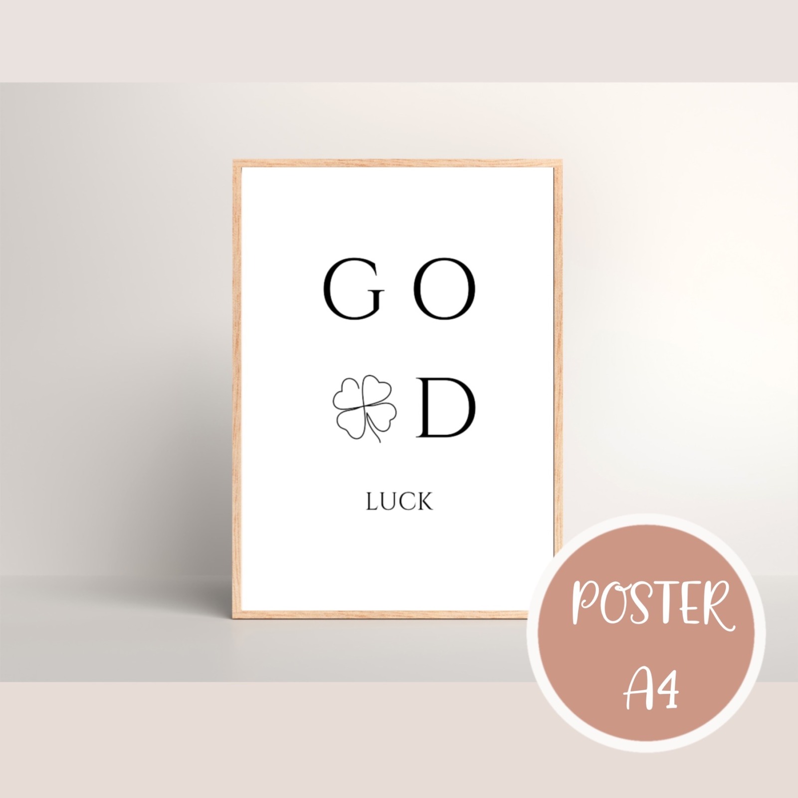Poster Wandbild zum Ausdrucken in A4 für Neujahr Good Luck Glückwünsche zum Ausdrucken