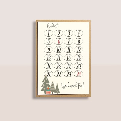 Weihnachtskarte Adventskalender weihnachtliche Karte - Bald ist Weihnachten