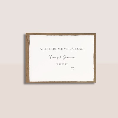 Personalisierte Hochzeitskarte mit Briefumschlag - Glückwunschkarte mit Name zur Hochzeit ink Brief