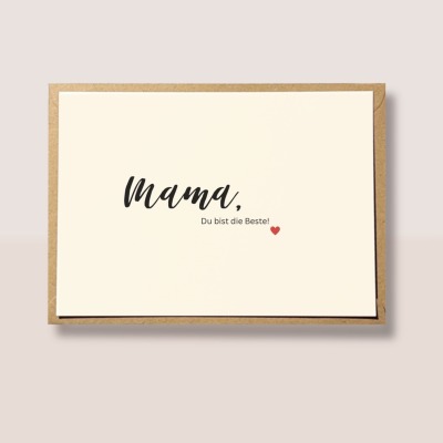Karte zum Muttertag Muttertagskarte - Mama Du bist die Beste