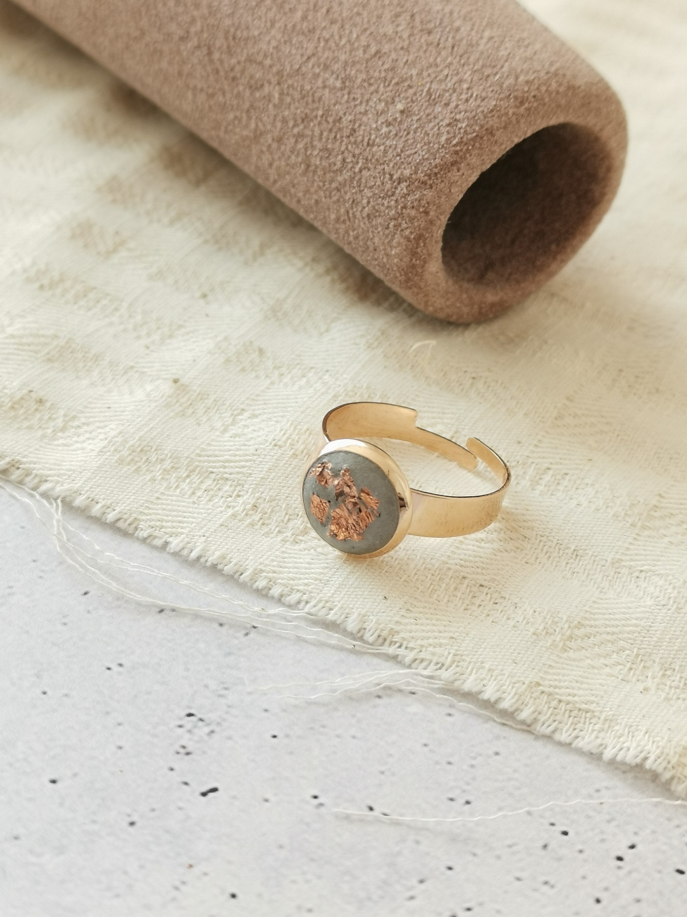 Betonschmuck I Ring rosegold