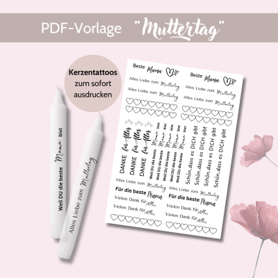 PDF Vorlage Kerzentattoo Muttertag