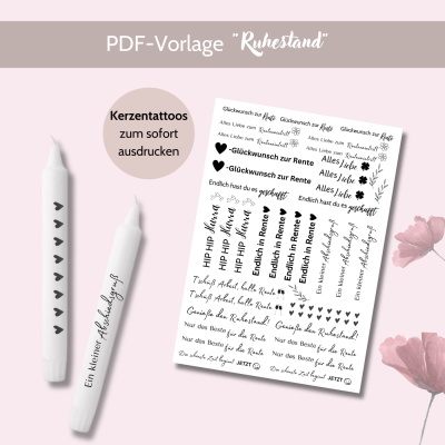 PDF Vorlage Kerzentattoo Ruhestand