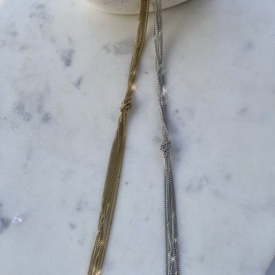 Ava lange Kette mit knoten - Gold &amp; Silber