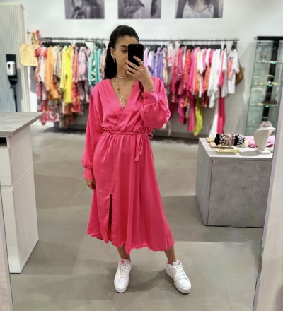 Ava Kleid mit Gürtel - Pink