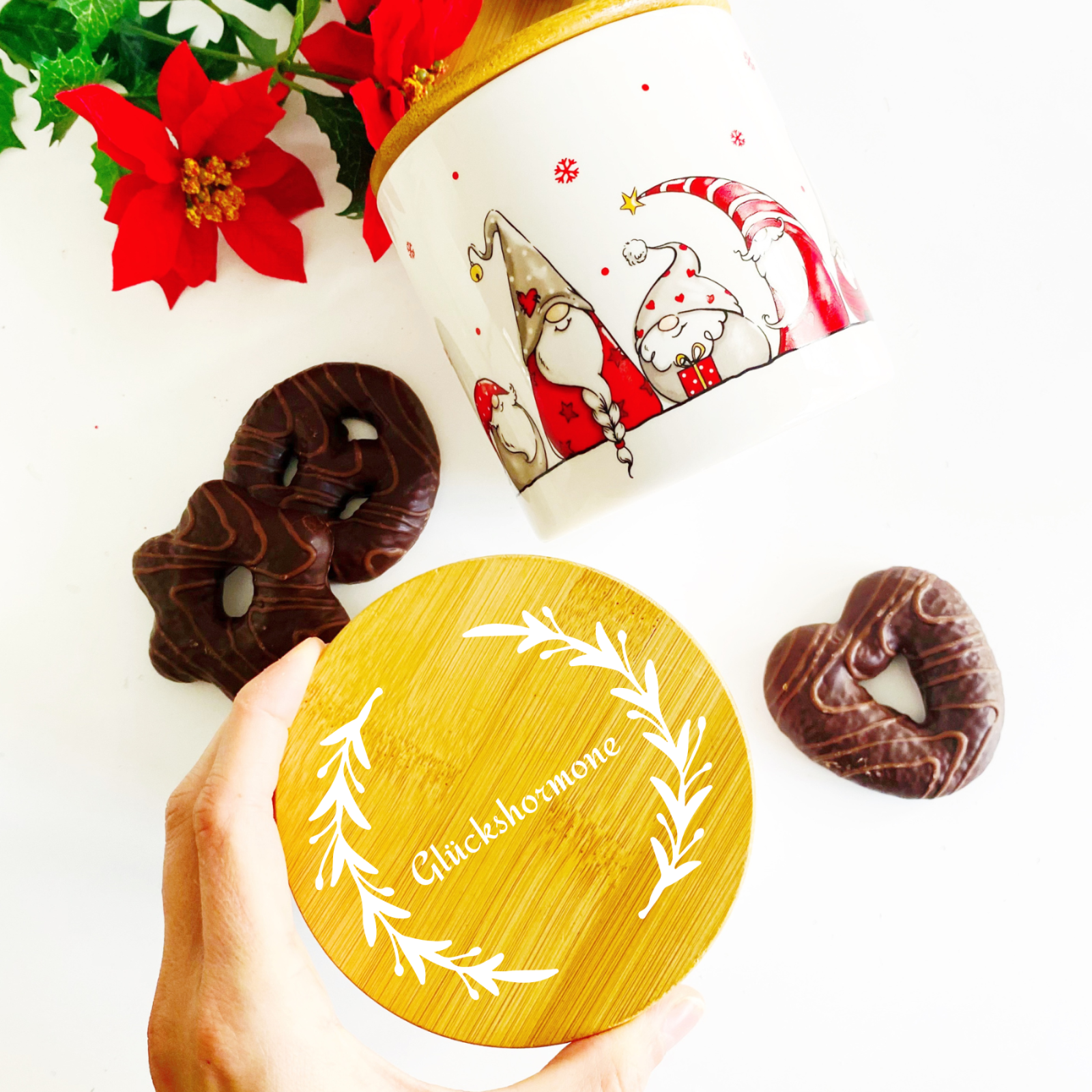 Personalisierte Keksdose Plätzchendose, Geschenkidee zu Weihnachten, Vorratsdose Keramik mit