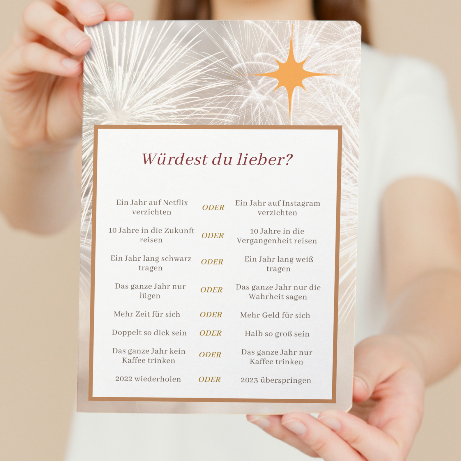Partyspiel Würdest du lieber Silvesteredition - lustiges Spiel zum Download PDF Datei 2
