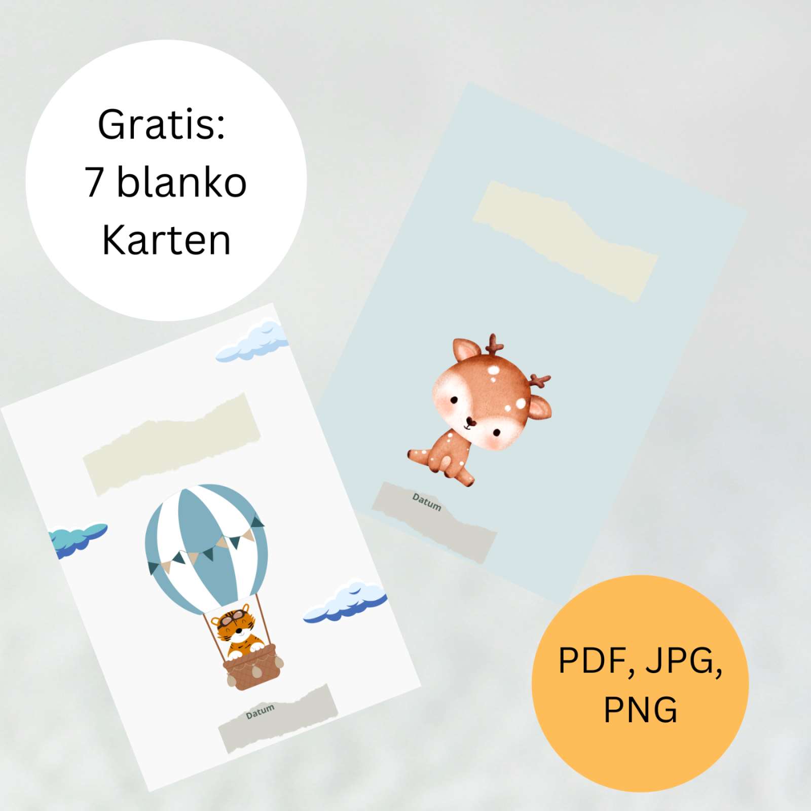 Meilensteinkarten für das erste Babyjahr - Digitale Datei zum Download 36 Karten 7 blanko Karten