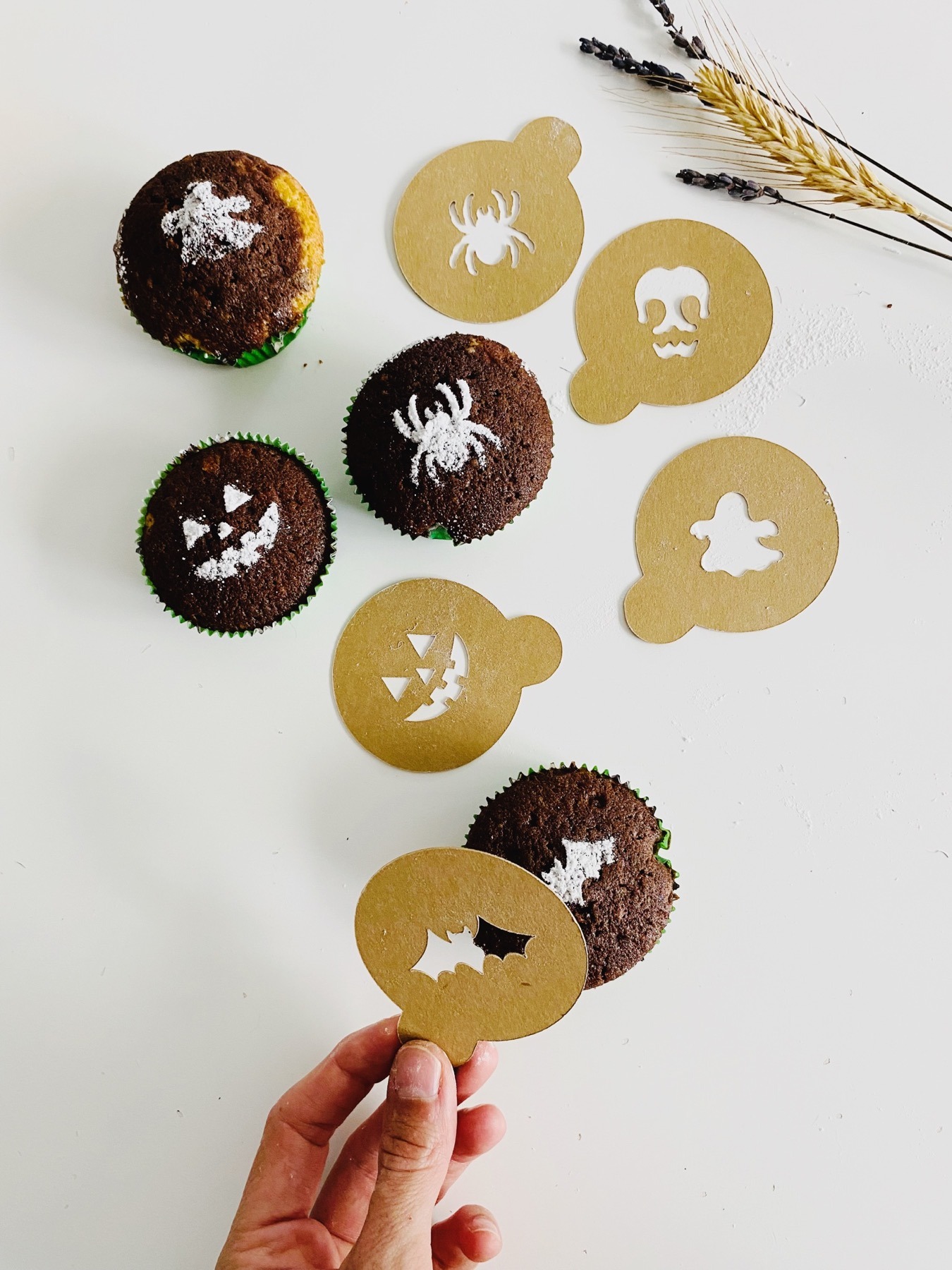 Halloween Schablonen für Kuchen Kekse Muffins oder Kaffee - einzeln oder im Set