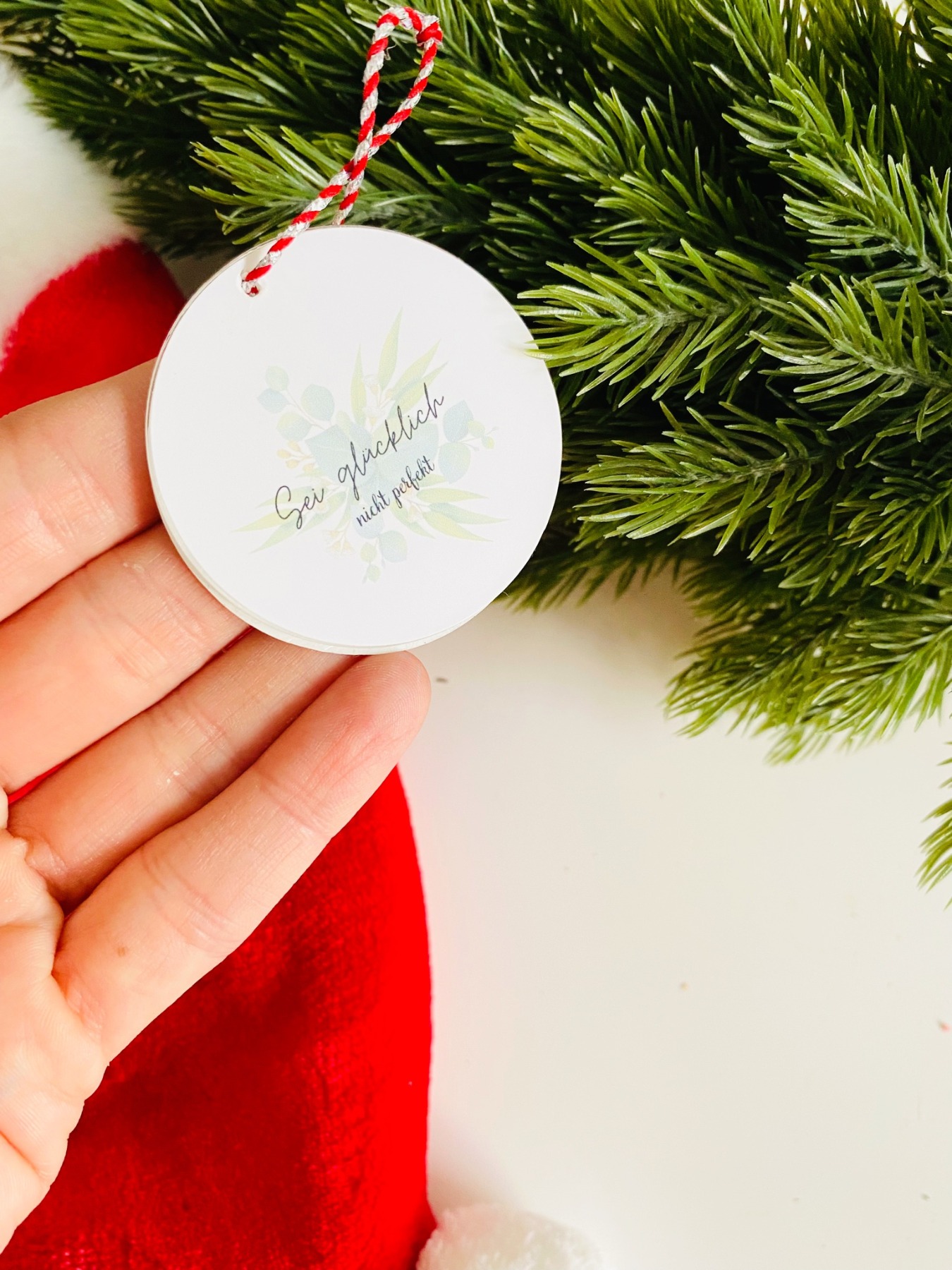 Acrylanhänger Sei glücklich nicht perfekt - Geschenkidee Freundin zu Weihnachten