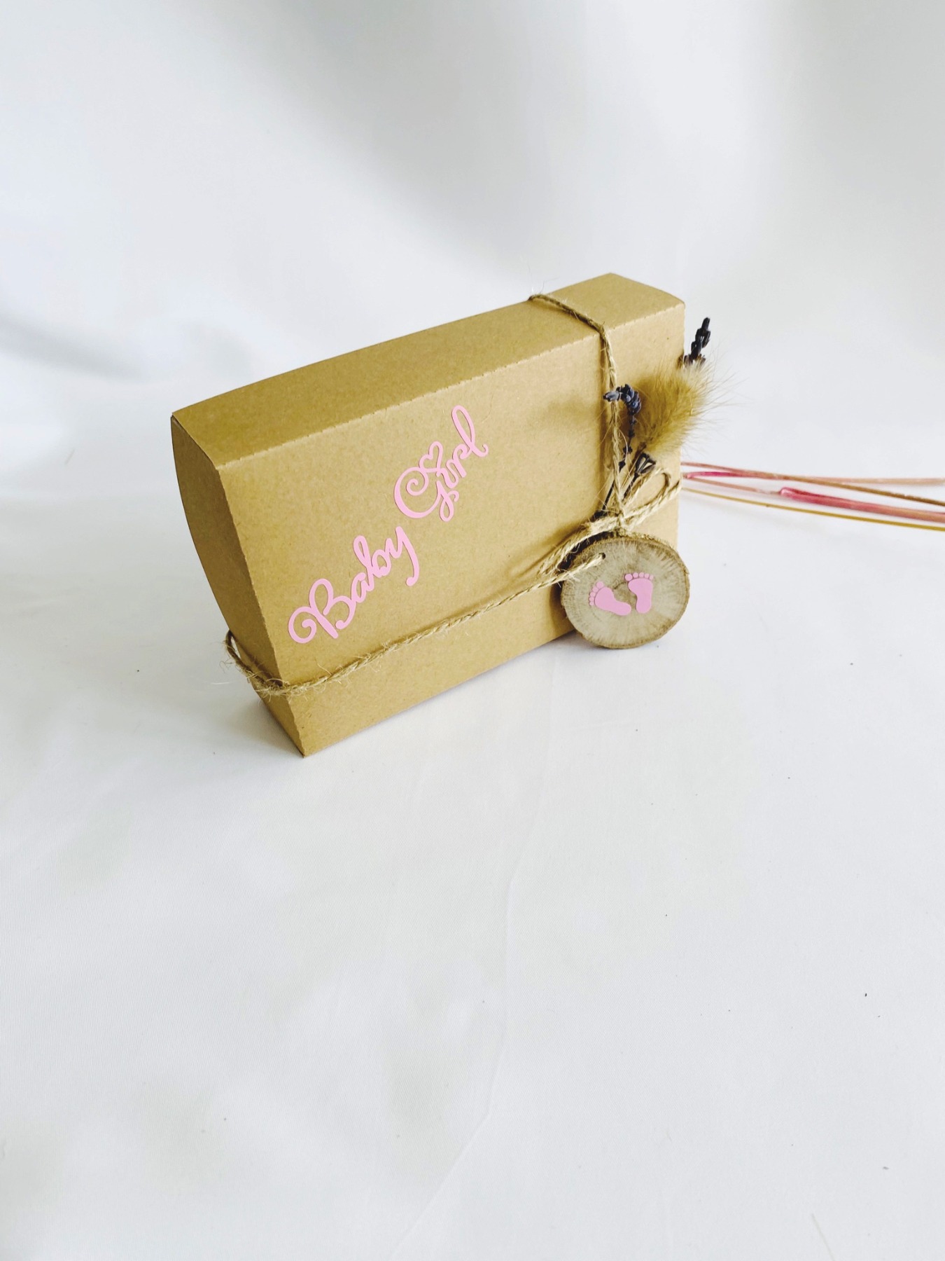 Geschenkbox zur Geburt Baby Mädchen, ideal als Verpackung für Geldgeschenk zur Geburt