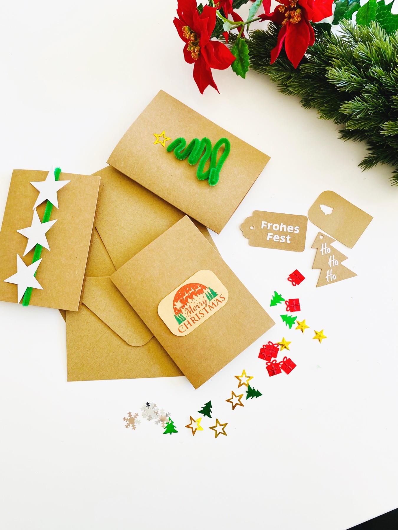 Bastelset für Weihnachten DIY Kit Weihnachtskarten basteln Weihnachtsgeschenke verpacken Ideen 15