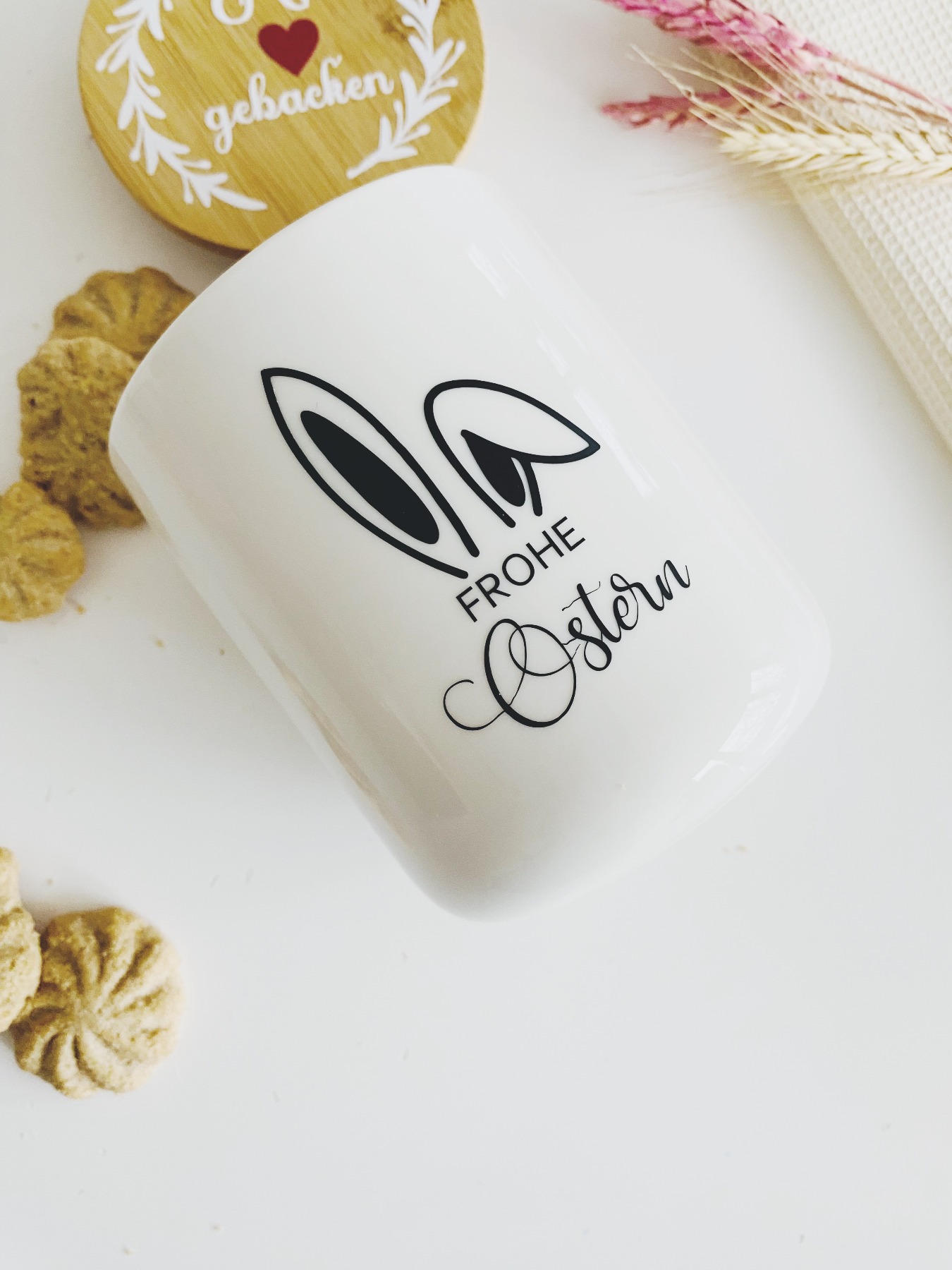 Keksdose Ostern - Keramikdose vom Osterhasen, Geschenkidee zu Ostern oder Deko für die Küche 2