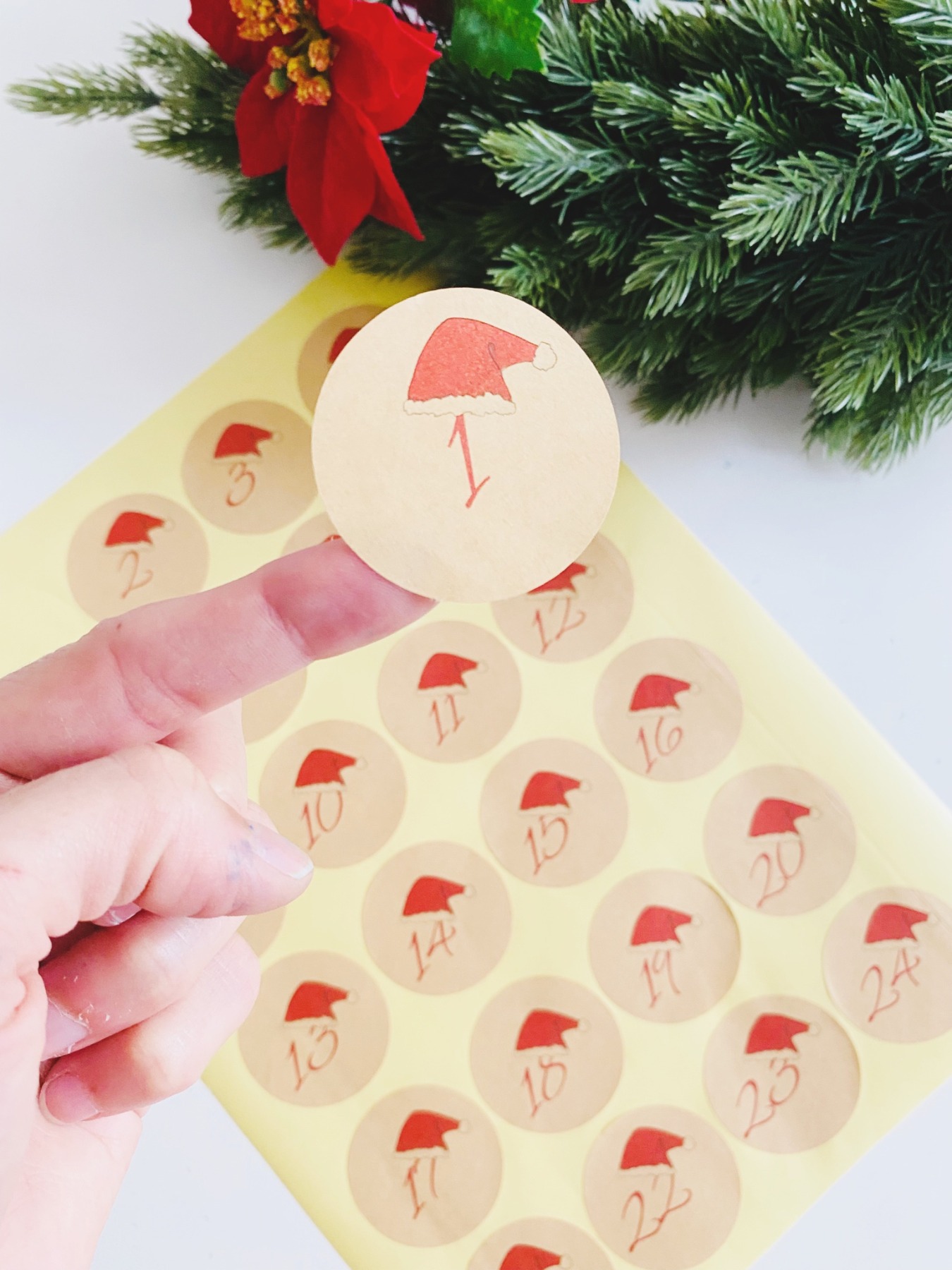 Zahlenaufkleber Adventskalender DIY zum selber gestalten Sticker Weihnachtskalender 5