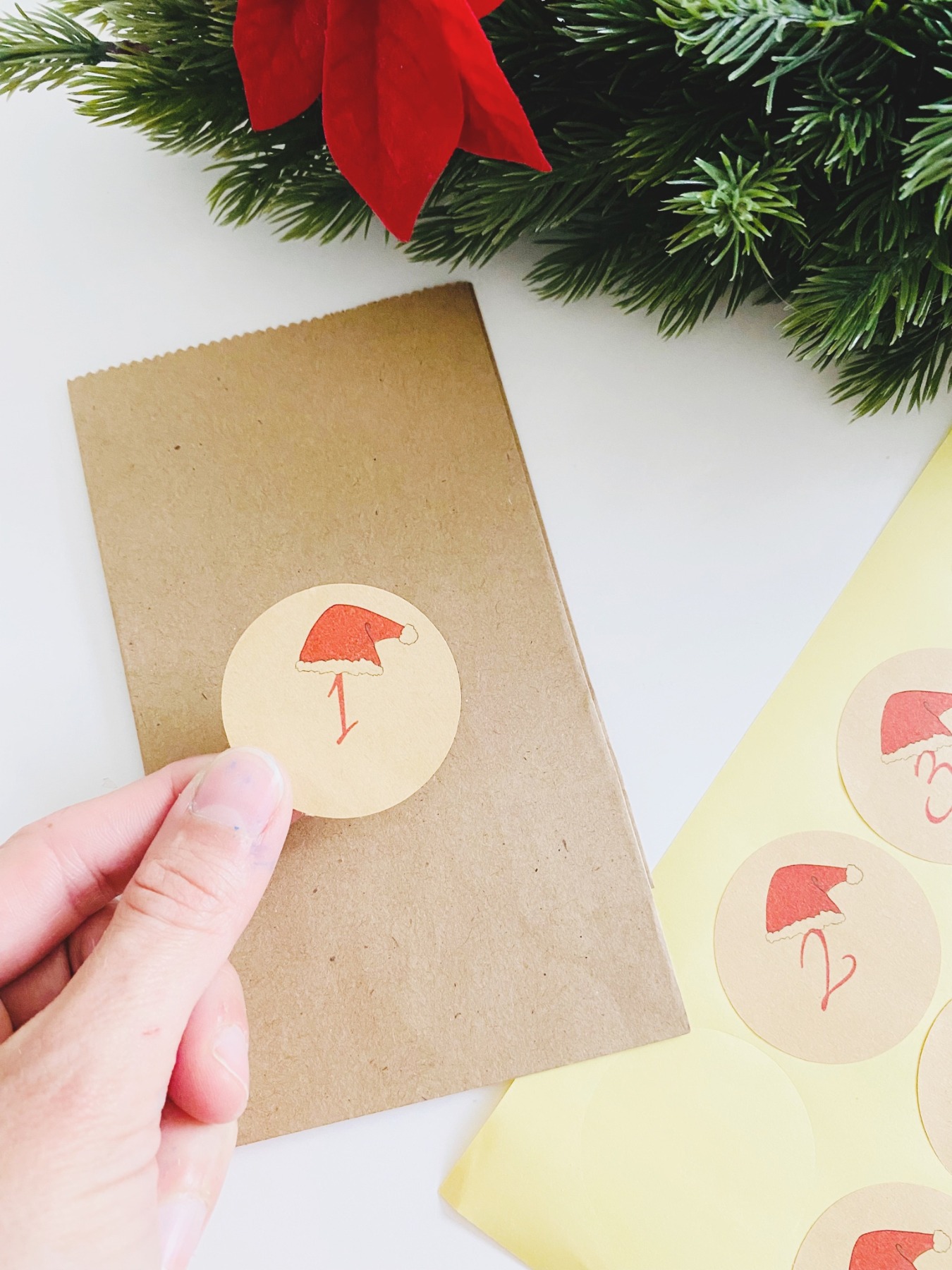 Zahlenaufkleber Adventskalender DIY zum selber gestalten Sticker Weihnachtskalender 6
