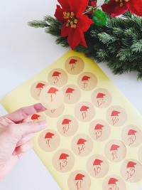 Zahlenaufkleber Adventskalender DIY zum selber gestalten, Sticker Weihnachtskalender 3