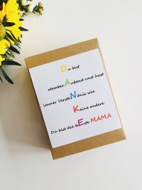 Geschenkbox DANKE Mama zum Muttertag oder zum Geburtstag - Geschenkschachtel mit einem