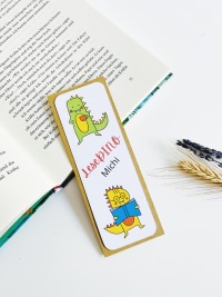 Lesedino Lesezeichen personalisiert mit Namen - perfekt zum Schulanfang oder als Geschenkidee für