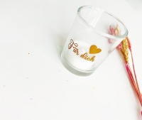 Teelicht mit Botschaft zum Valentinstag - Kerze im Glas Für dich 11
