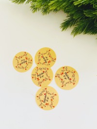 Weihnachtsaufkleber Plätzchen To Go für süßes Weihnachtsgebäck aus der Küche, im Set 5 Stück