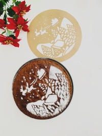 Kuchenschablone Weihnachten - Winterlandschaft, Weihnachtslandschaft für einen Schokoladenkuchen