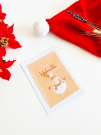 Lustige originelle Weihnachtskarten mit Pompons - Bastelidee für Kinder zu Weihnachten im Set 5