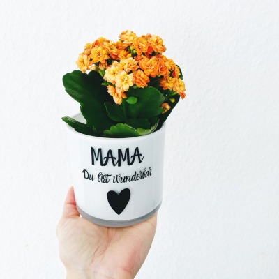 Mama, du bist wunderbar Geschenkidee zum Muttertag - Aufkleber Blumentopf für Mama, Muttertagsideen