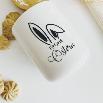 Keksdose Ostern - Keramikdose vom Osterhasen, Geschenkidee zu Ostern oder Deko für die Küche -