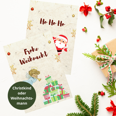 Wunschzettel an den Weihnachtsmann oder das Christkind zum Download PDF - Wunschbrief für Kinder zu