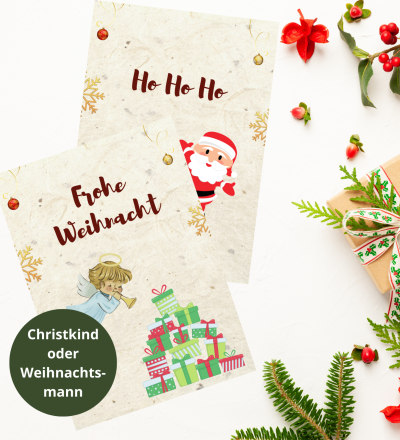 Wunschzettel an den Weihnachtsmann oder das Christkind zum Download PDF - Wunschbrief für Kinder zu