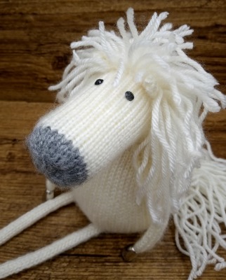Deko weißes Pferdchen Pferd Pony handgestrickt - Für Deko &amp; als Geschenk