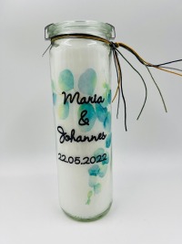 Hochzeitskerze, Kerze zur Trauung, Eukalyptus Vinate - personalisierte Kerze zur Hochzeit als