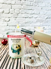 Mini Weihnachtskerze als Wichtelgeschenk mit Schneemann 2