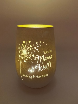 Personalisiertes Windlicht lasergraviertes Windlicht tolles Geschenk für Mama Geschenk für Mama
