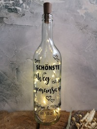 Flaschenlicht Geschenk zur Hochzeit oder Jahrestag / Silberhochzeit / goldene Hochzeit Der schönste