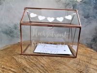 rosé gold Glasbox Hochzeitspost Box für Geldgeschenke und Karten zur Hochzeit 4