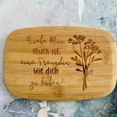 Frühstücksbrett | Schneidebrett | Brotzeitbrett Geschenk Freundin - Personalisierte Geschenkidee