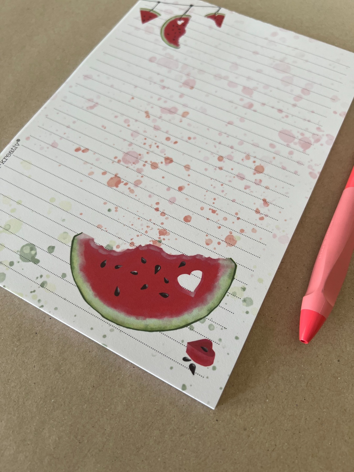 Notizblock / Schreibblock / Din A5 / Briefpapier - Watermelon 2