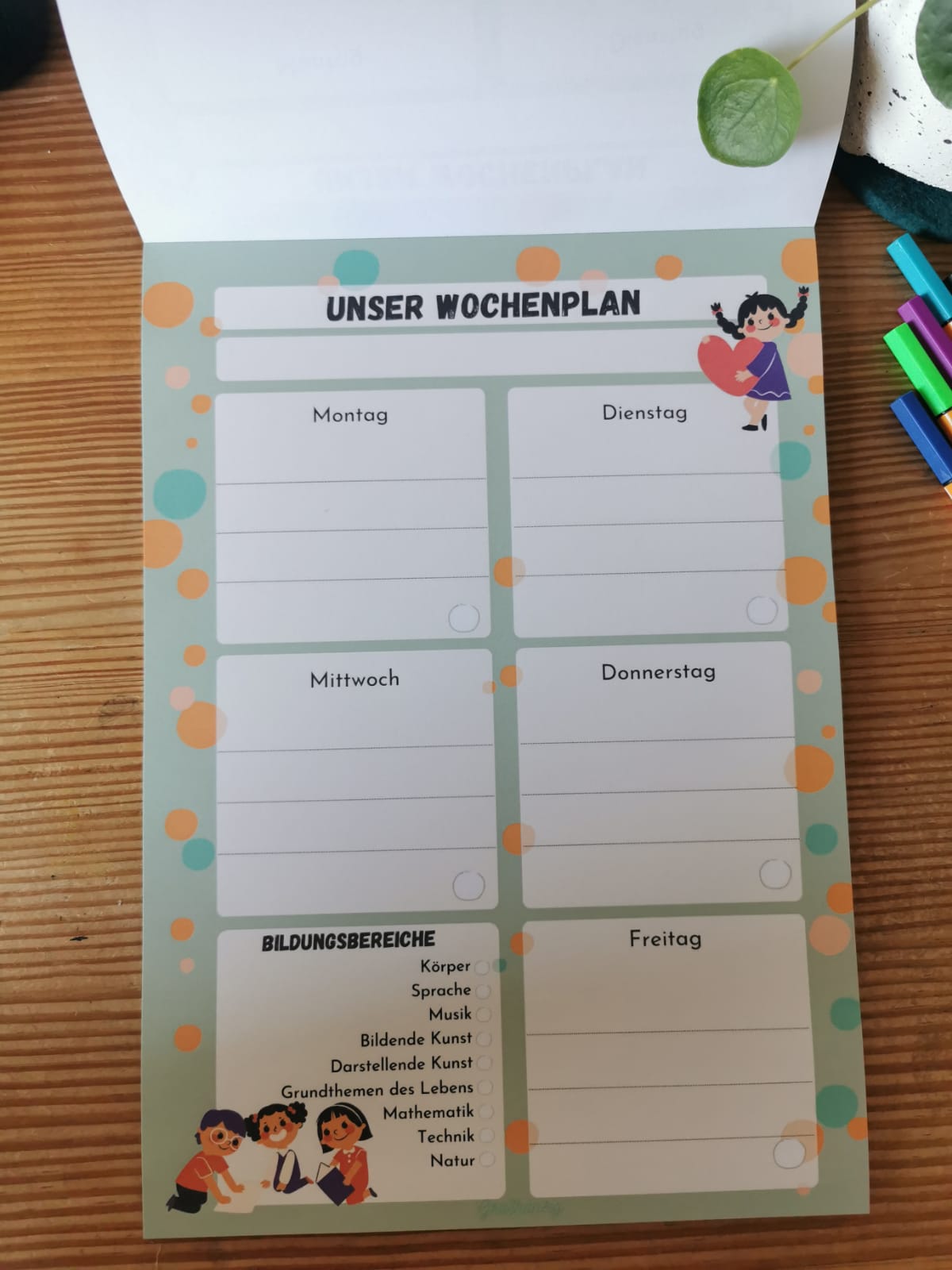 Kindergartenalltag - Unser Wochenplan 4