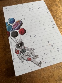 Notizblock / Schreibblock / Din A6 / Briefpapier - Astronaut 2