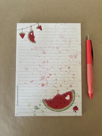 Notizblock / Schreibblock / Din A5 / Briefpapier - Watermelon