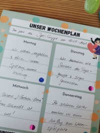 Kindergartenalltag - Unser Wochenplan 3